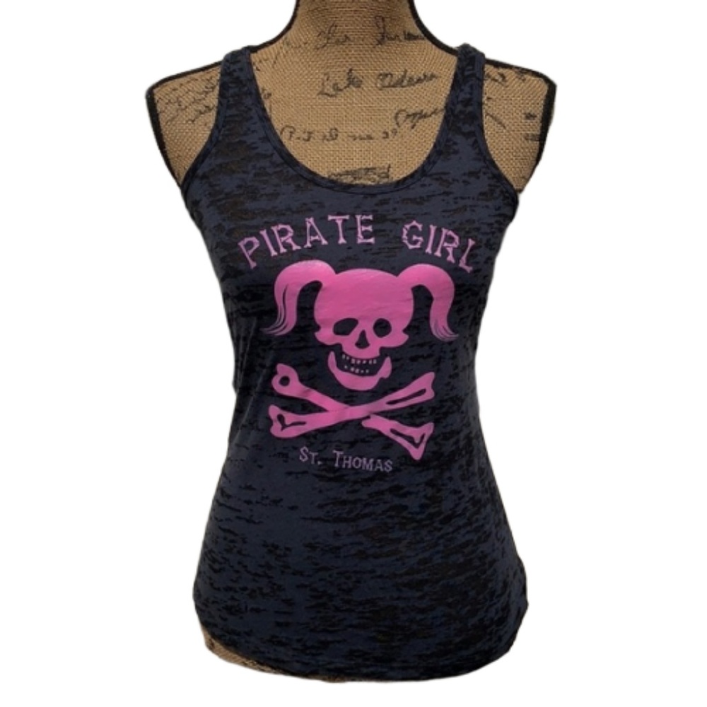 Next Level Apparel Pirate Girl Skull Head Tank Top